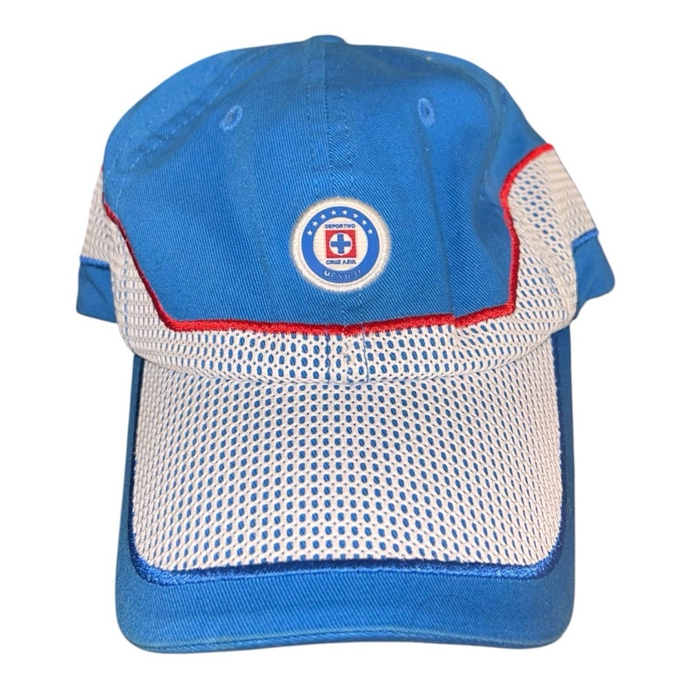 Vintage Cruz Azul Rhinox FMF Soccer Hat Cap Mexico Y2K Mesh Strapback